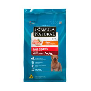 Fórmula Natural Pró Cães Adultos de Porte Médio e Grande Sabor Frango e Arroz Integral