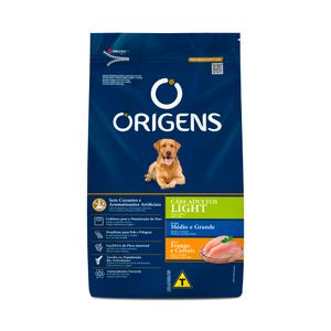 Origens Light Cães Adultos de Porte Médio e Grande Sabor Frango e Cereais