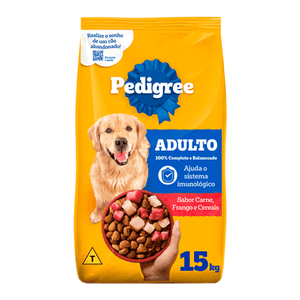 Pedigree Cães Adultos Raças Médias e Grandes Carne, Frango e Cereais