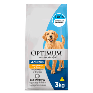 Optimum Cães Adultos Raças Médias e Grandes Frango e Arroz
