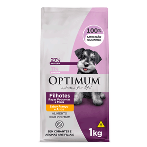 Optimum Cães Filhotes Raças Pequenas e Minis Frango e Arroz