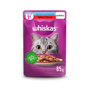 Whiskas Sachê Carne ao Molho Gatos Adultos Castrados