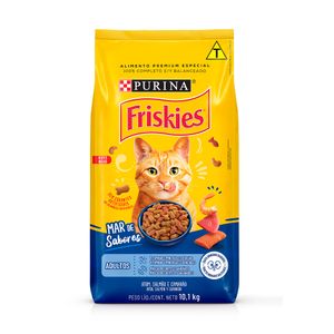 Friskies Mar de Sabores Gatos Adultos Sabor Atum, Salmão e Camarão