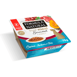 Ração Úmida Fórmula Natural Fresh Meat Gourmet Cães Adultos Carne, Abóbora e Chia