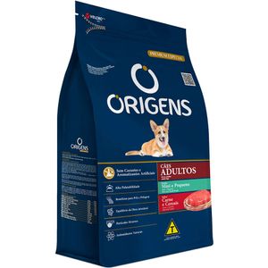 Origens para Cães Adultos Mini e Pequeno Sabor Carne e Cereais