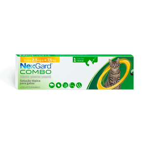 Nexgard Combo Antipulgas, Sarna e Vermífugo para Gatos de 2,5 a 7,5kg