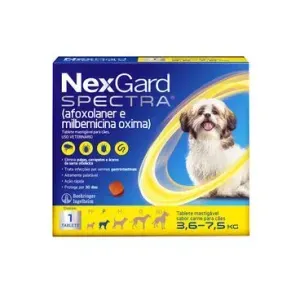 NexGard Spectra Antipulgas e Vermífugo Cães 3,6kg a 7,5kg
